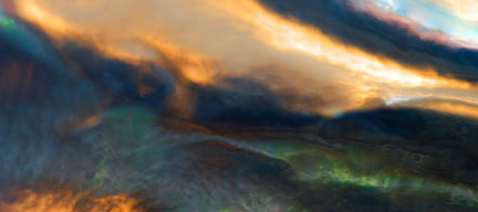 Colored water reflected in mylar