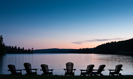 muskoka chairs by the lake